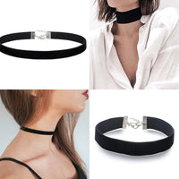 Valentine's Day Punk Gothic Black Velvet Fabric Choker Necklace Tattoo Necklaces Women Chocker Collares Short Neckband Gift