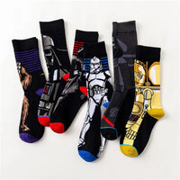 1 Pair Anime Men socks Master Yoda R2-D2 Cosplay Socks Wookiee Jedi Knight Novelty Men's Women's Socks Spring Autumn Winter