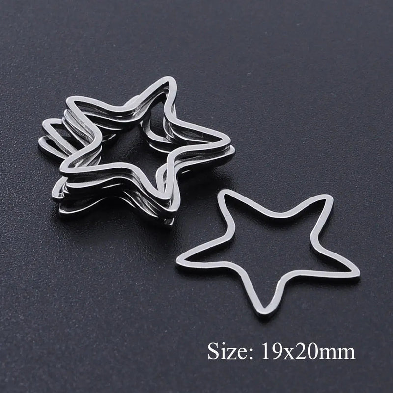 10pcs/lot 316 Stainless Steel   Hollow Geometric Square Circle Triangle Charms Wholesale Never Tarnish Jewelry Making Charms