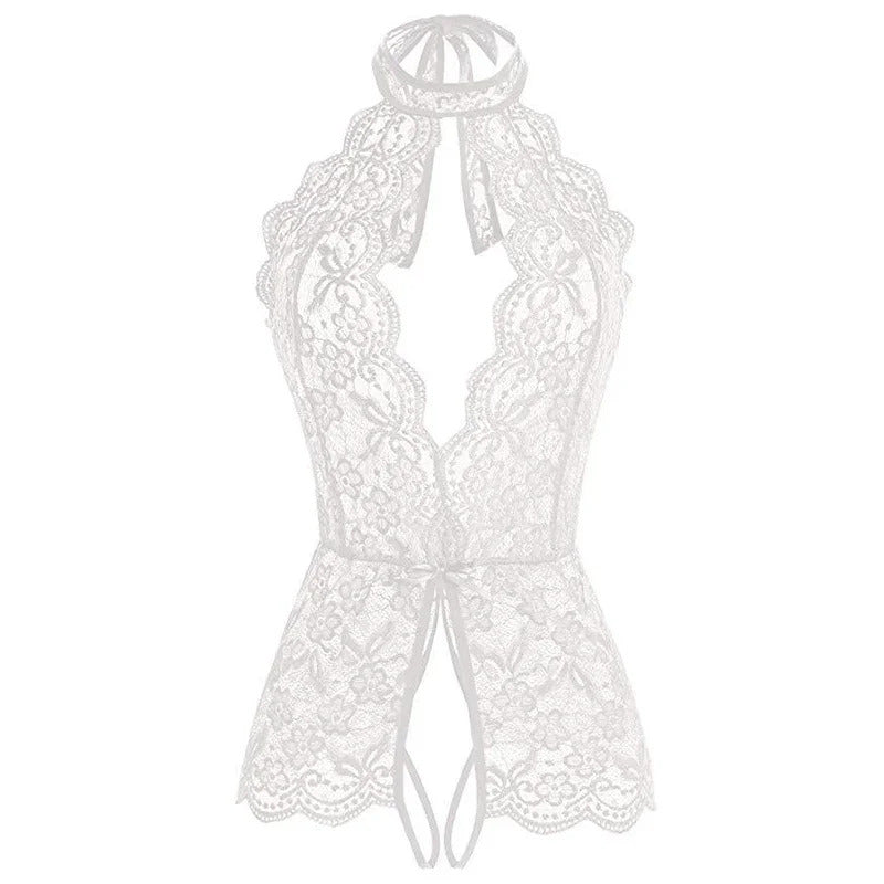 Sexy Open Bodysuit  Underwear For Women Lace Perspective Night Skirt Sex Costumes Erotic Lingerie  Corsets bra and panty set