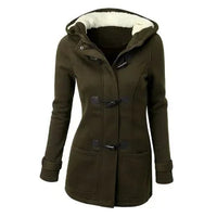 2021 Best Selling Hooded Classic Cow Horn Button Jacket Cotton Coat Autumn/Winter Parkas Fashion Outerwear