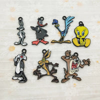 10pcs Anime Cartoon Charm for Jewelry Making Necklace Earring Keychain Phone Pendant Diy Accessories Alloy Metal Black Plated