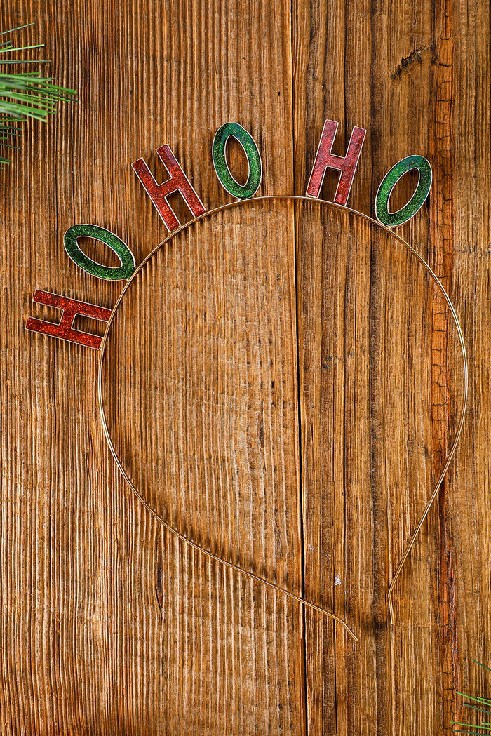 Fiery Red Color Block Shiny Alphabet Christmas Headband