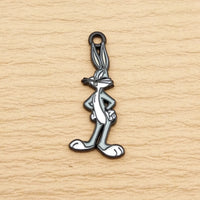 10pcs Anime Cartoon Charm for Jewelry Making Necklace Earring Keychain Phone Pendant Diy Accessories Alloy Metal Black Plated