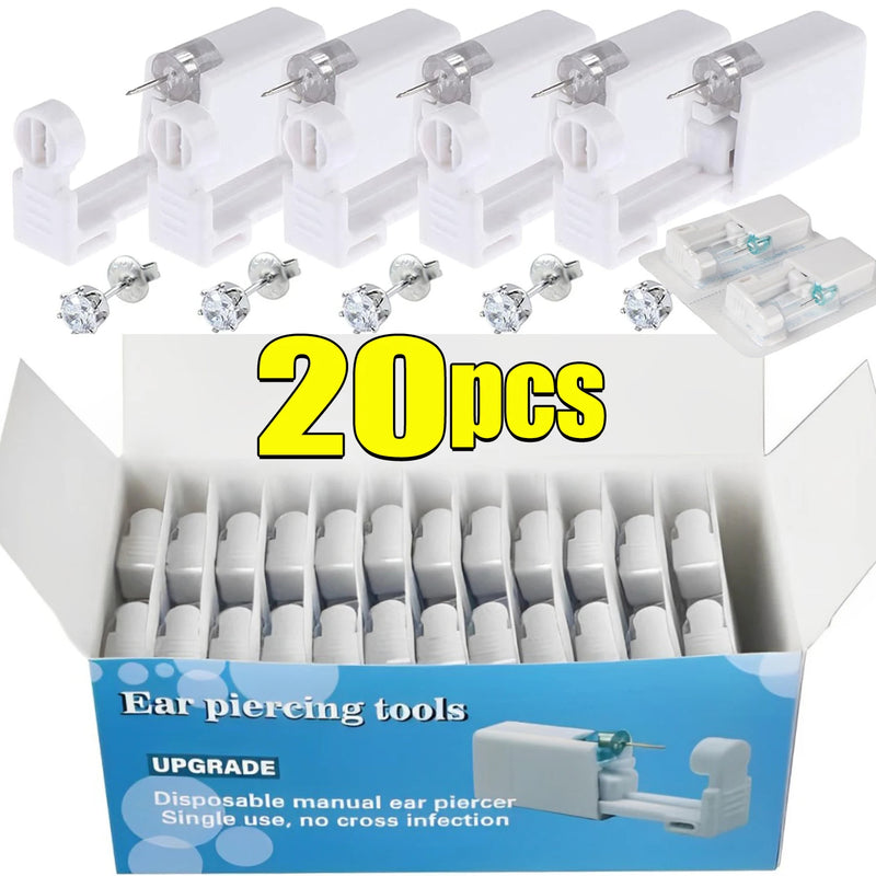 1/50pcs Ear Piercing Gun Disposable Disinfect Safety Earring Piercer Kit Studs Nose Ring Piercing Machine Body Jewelry Tools