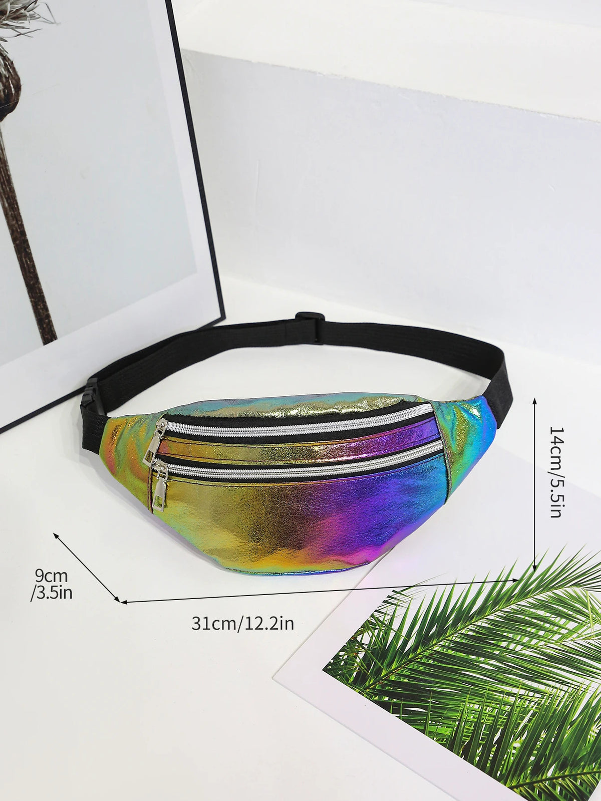 Holographic Fanny Pack Hologram Waist Bag Laser Beach Travel Banana Hip Bum Zip Waist Bags Women Belt Bag For Girls