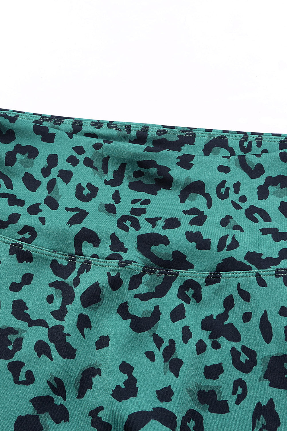 Green Classic Leopard Print Active Leggings