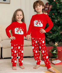 New 2024 Snowflake Bear Christmas family dress printed home dress pajamas 2 sets &3-24 months boy baby girl baby jumpsuit