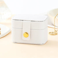 Mini Portable Small Jewelry Storage Bag Travel Simple Leather Ring Necklace Earrings Storage Box Organizer Display Gift Box