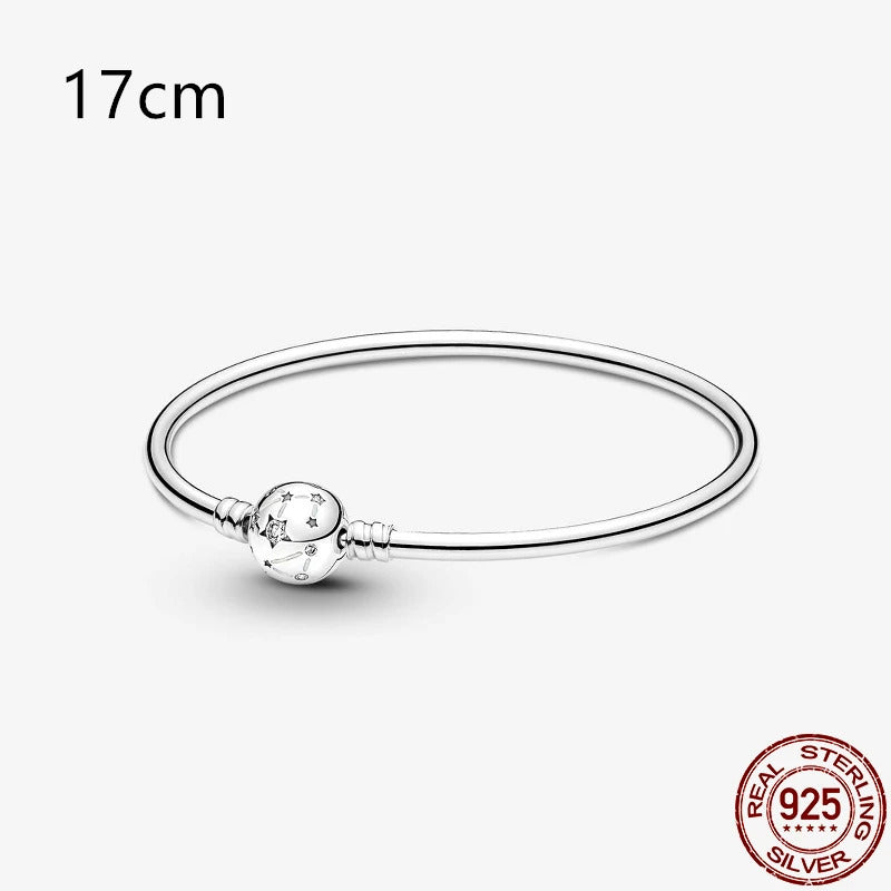 2024Hot Sale Heart Zircon Snake Chain Charm Beads Bracelet Women 925 Silver Original Pendant Bead DIY Jewelry Fine Festival Gift