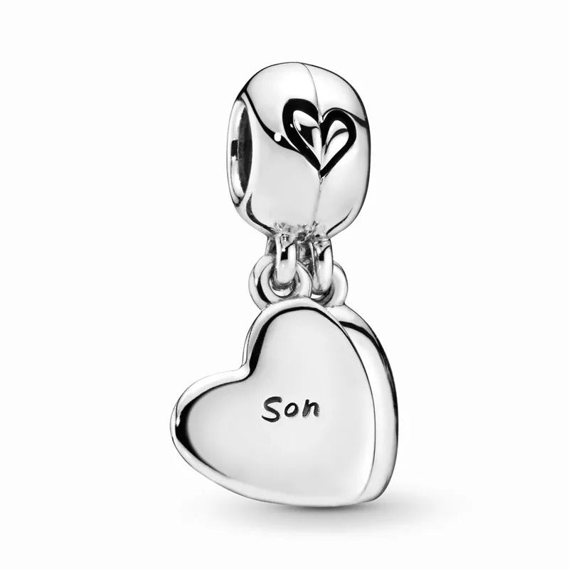 Europe 925 Silver Family Charm Fit Original Bracelet Jewelry Pendant Boy Girl Sparkling Mom Bead Sisters Pandora Dangle Plated