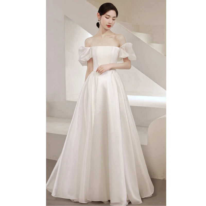 Evening Prom Dresses for Women Square Collar Puff Sleeve Organza Casual Summer Dress 2023 Elegant Formal Birthday Party vestidos