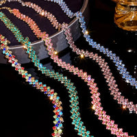 Luxury Shiny Full Rhinestone Choker Necklace for Women Personalized Geometric Crystal Necklaces Wedding Jewelry Party Gifts