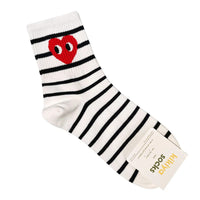 Korean version of black and white striped polka dot solid color love tide socks sports ins style trend casual socks