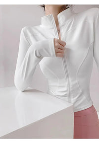 2024 Sun Quick Drying Sports Coat Women's Tight Top Yoga Jacket Long Sleeve Zipper Jacket Running Fitness Women's Jacket S-3XL