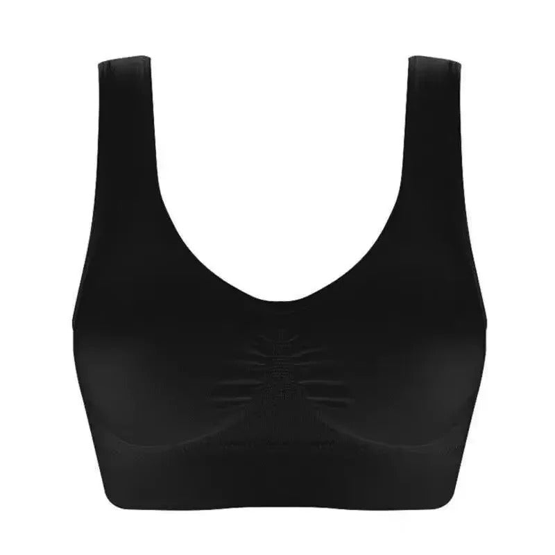 1 Piece Plus Size Sports Bra, Women's Plus Zipper Front Cut Out Racer Back Shockproof Fitness Bra