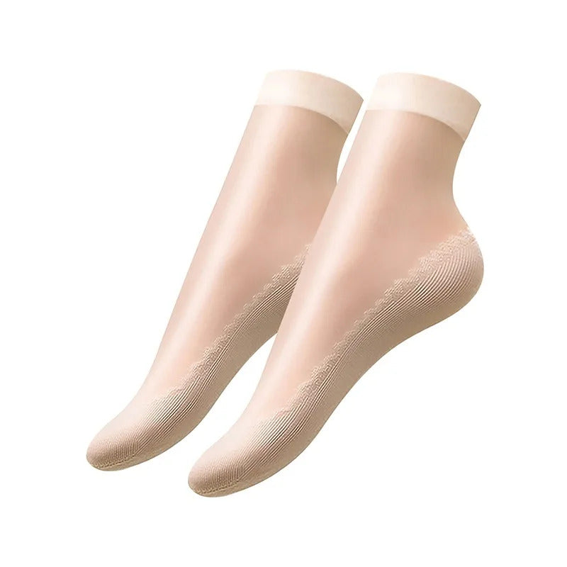 1/5/10pairs Womens Anti-Slip Socks ,Sweat Absorbing Cotton Bottom Velvet Socks, Ultrathin Breathable Summer Autumn Casual Sock