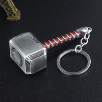 Thor Hammer Metal Keychain Movie Key Ring Cosplay Prop Key Holder For Fans Bag Ornament Car Pendant Gift