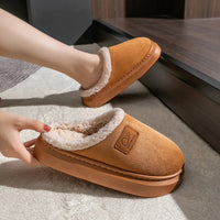 Cotton sandals for women, thick sole, non-slip and warm 2024 new winter indoor home plush cotton slippers for men