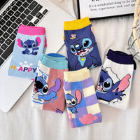 1 Pair New Design Cartoon Long Men Socks Stitch Kawaii Women Socks creative Skateboard socks Fashion knee-high Socks Size 34-42