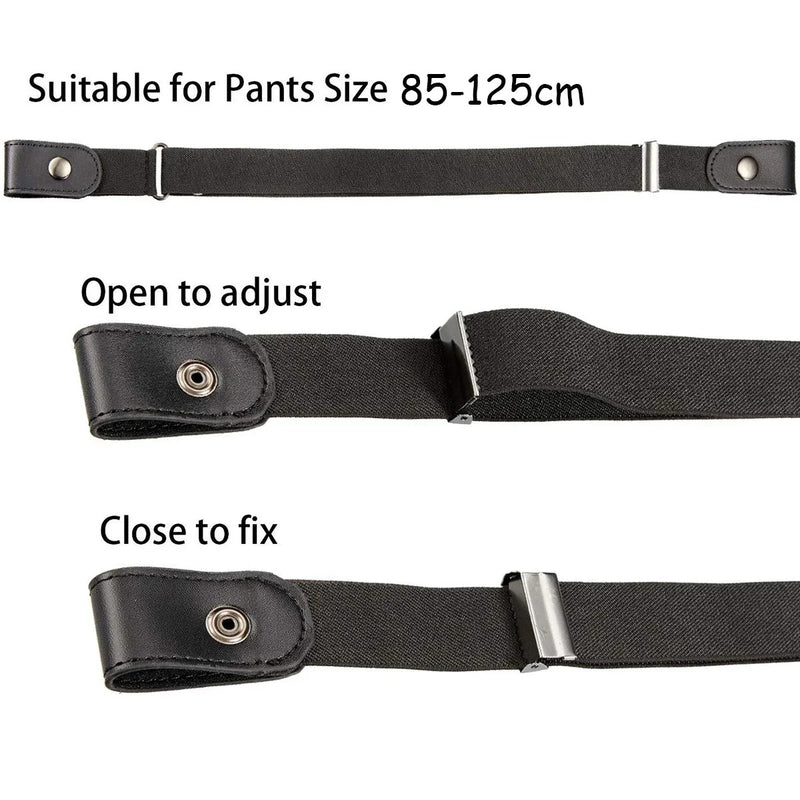 New Adjustable Stretch Elastic Waist Band Invisible Belt Buckle-Free Belts for Women Men Jean Pants Dress No Buckle Easy To Wear