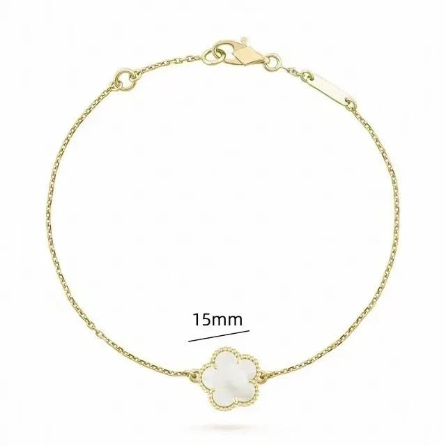 925 Sterling Silver Bracelet with Multiple Stones, Lucky Clover High Quality Elegant Classic Ladies Party Dating Birthday Gift