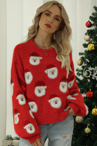 Fiery Red Christmas Santa Claus Pullover Sweater