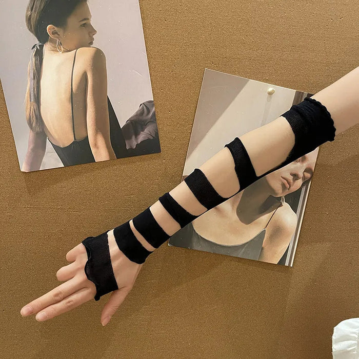 Retro Bandages Arm Sleeves Women Korean Y2K Hot Girl Personality Fashion Oversleeve Jk Lolita Cosplay Dress Up Fingerless Gloves