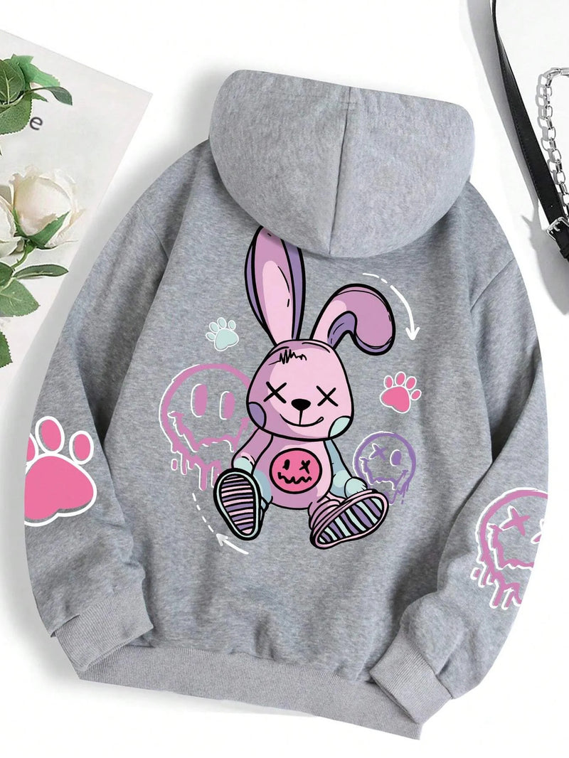 Hip Hop Street Casual Printed Female Hoodies Fashion Hoodie Oversize Loose New Sweatshirts Autumn Warm Fleece Clothing