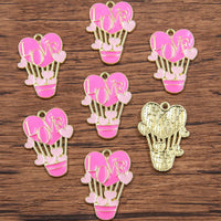 10Pcs 21 Style Mix Size Alloy Metal Drop Oil Valentine's Day Charm LOVE Heart Pendant For Enamel DIY Bracelet Jewelry Making