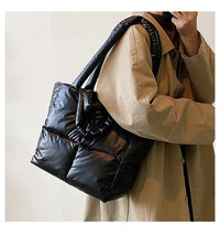 Handbag Female Large-capacity Bag Female New Tide Fashion Shoulder Bag Fall And Winter Cotton Bag Hundred Tote Bag