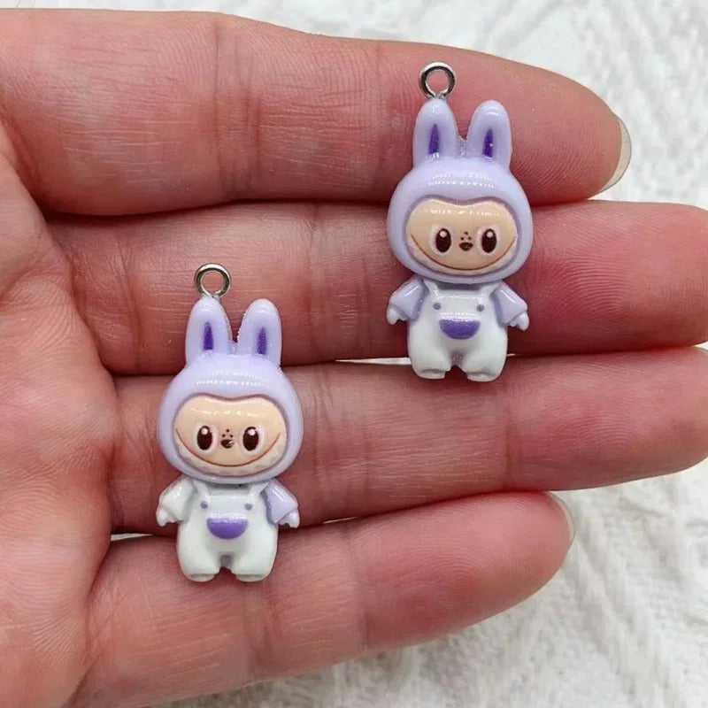 10PCS New Kawaii Rabbit Resin Pendant Fashionable and Charming DIY Necklace Bracelet Earrings Keychain Accessories