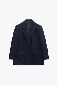 PB&ZASpring/Summer 2023 New Commuting Loose Leisure Fashion Suit Lapel Loose Double Breasted Blazer