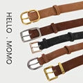 New Luxury Double Genuine Leather Belt for Women Jeans Casual Dress Square Alloy Buckle Ladies Trendy Belts Fashion Waistband