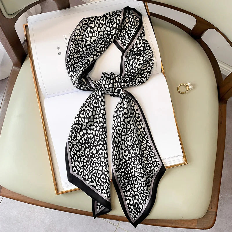 Long Silk Scarf Bag Tie Lady Neck Skinny Scarves Hairband Foulard Horse Print Brand Lady Neckerchief Ribbon 2021 Spring New