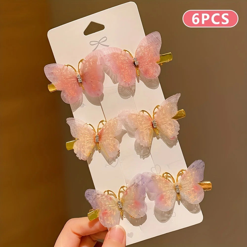 6/12/24/36 pieces of sweet girl butterfly hairpins that do not hurt hair, super nice and cute hairpins