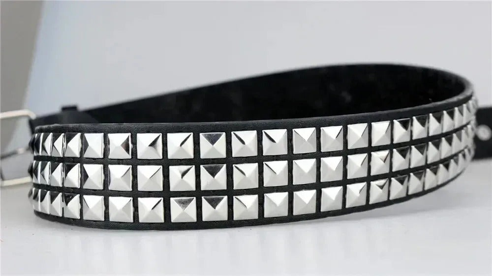 2024 New Square Bead Rivet Belt Metal Pyramid Belt Men and Women Punk Hardware Jeans Belt Y2K Belt Designer Belt Women's Belts