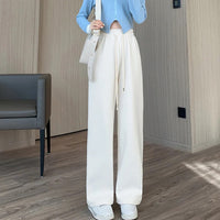 Women Long Pants Spring Autumn Women Elastic Waist Stright Long Wide leg pants 2024 Casual Female Long Pants Trousers