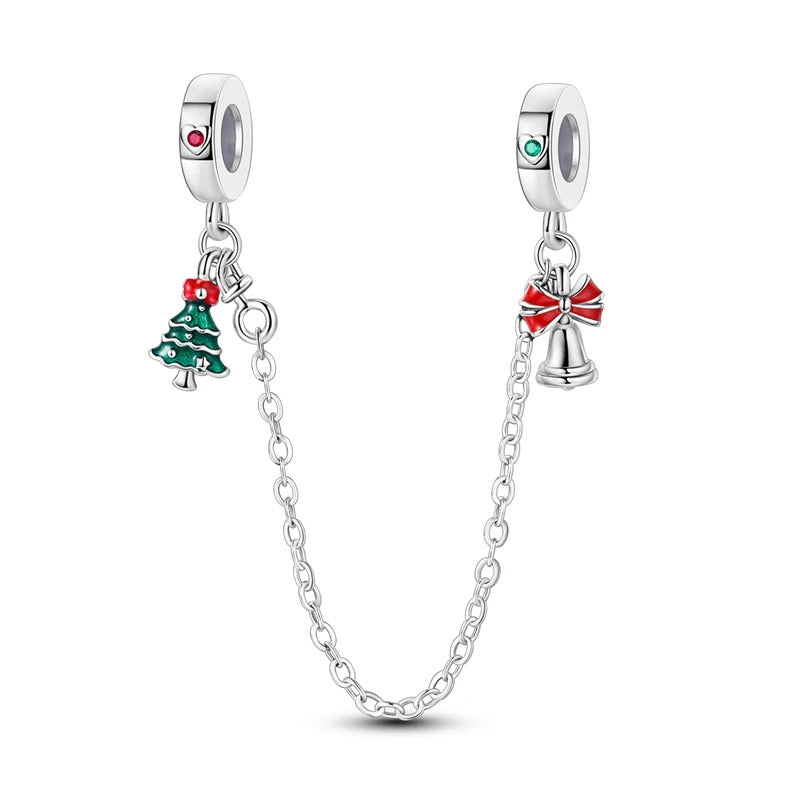 Sparkling 925 Sterling Silver Christmas Carousel & Santa Claus Charm Fit Original Bracelet Women Christmas Gift Jewelry Making