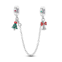 Sparkling 925 Sterling Silver Christmas Carousel & Santa Claus Charm Fit Original Bracelet Women Christmas Gift Jewelry Making