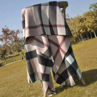 Checkered Scarf Classic British Cashmere for Autumn and Winter Thickened and Warm Versatile and Versatile Scarf Large Shawl