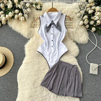 Japan Girls Vintage Cosplay Costume Sexy JK Uniform Skirt Suits Pajamas Outfits Erotic Striped Bow Tie Pleated Skirts Set