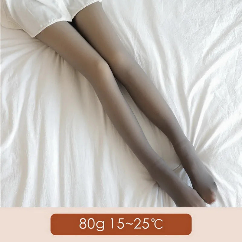 Women's Fleece Tights Ladies Warm Winter Tights Leggings Thick Fleece Panty Fake Translucent Pantyhose Thermal Stockings Woman