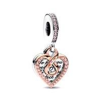 Europe 925 Silver Family Charm Fit Original Bracelet Jewelry Pendant Boy Girl Sparkling Mom Bead Sisters Pandora Dangle Plated