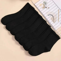 7/10/20 Pairs Mid Length Socks Women Classic Black White Solid Color Fashionable Casual Sports Absorbing Breathable Men Socks