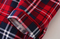 Flannel Cotton Home Nightdress Cardigan Shirt Night Dress Cute Cartoon Plaid Design Sleepwear Fashion Sleeping Shirt Woman