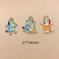 10pcs Cartoon Anime Dog Charm for Jewelry Making Enamel Necklace Bracelet Phone Pendant Diy Accessories Alloy Metal Gold Plated