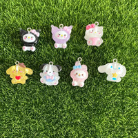 10pcs  Simulated Cute  Rabbits Dogs Cats Resin Charms Accessory Pendants Handmade  Jewelry DIY Earring Necklace