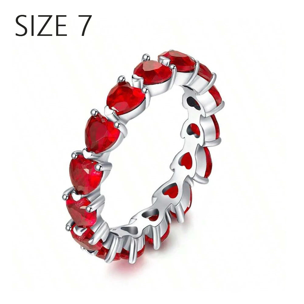 S925 Sterling Silver Valentine's Day Red Series Red Heart Charm Bow Ring Heart Necklace Fit Bracelet DIY for Women Jewelry Gift