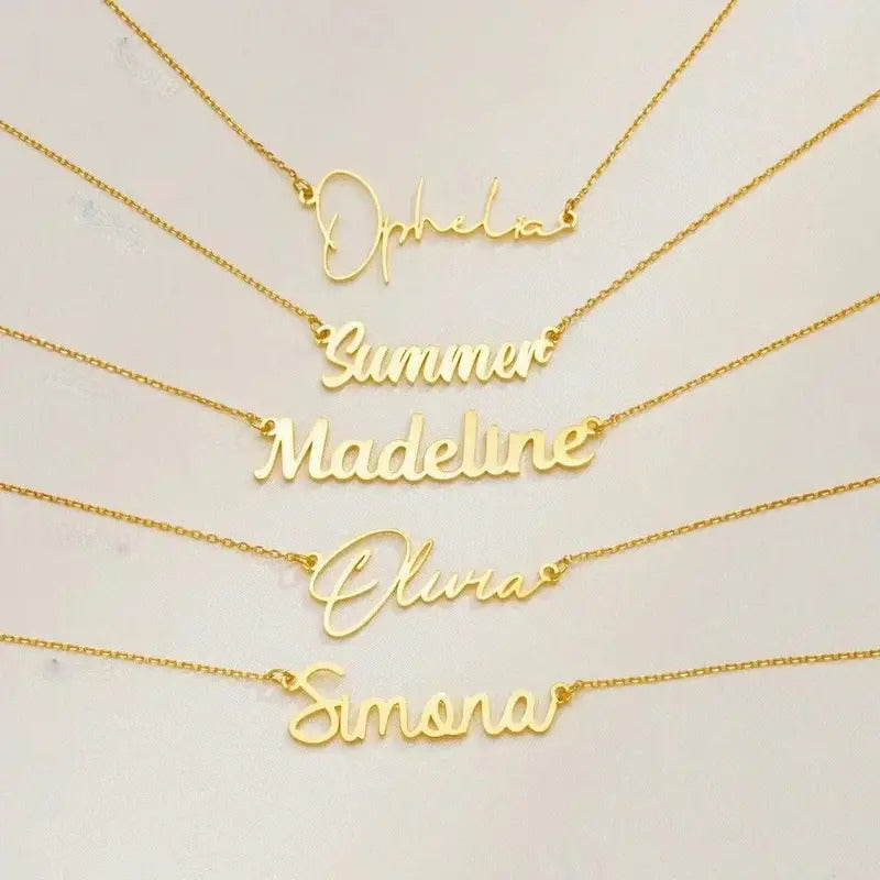 Customized Name Letter Necklace Personalized Stainless Steel Simple Pendant Clavicle Chain Women's Jewelry Valentine's Day Gift